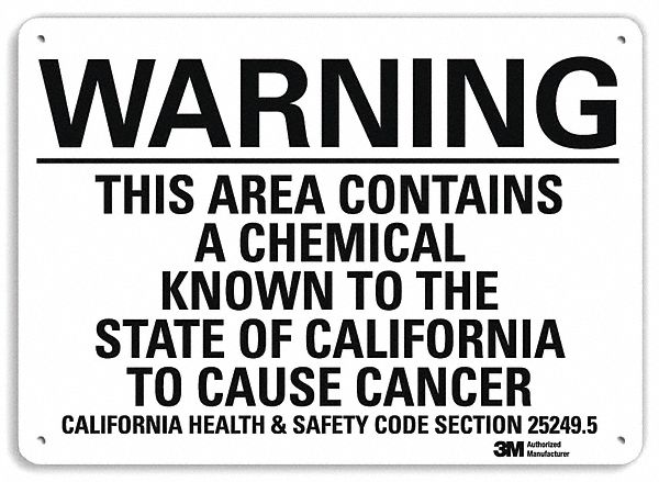 Warning Sign: Plastic, Mounting Holes Sign Mounting, 7 in x 10 in Nominal Sign Size, 0.055 in Thick