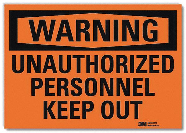 Security Sign: Reflective Sheeting, Adhesive Sign Mounting, 7 in x 10 in Nominal Sign Size, Warning