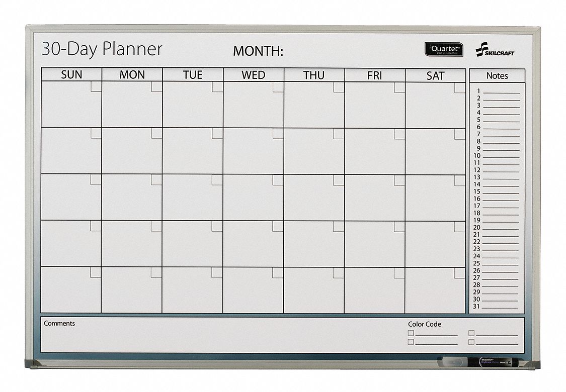 ABILITY ONE Gloss-Finish Plastic Planning Board, Wall Mounted, 24 inH x ...