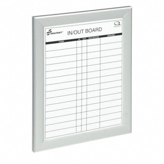 Melamine, 14 in Dry Erase Ht, In/Out Board 35KR257520014845261