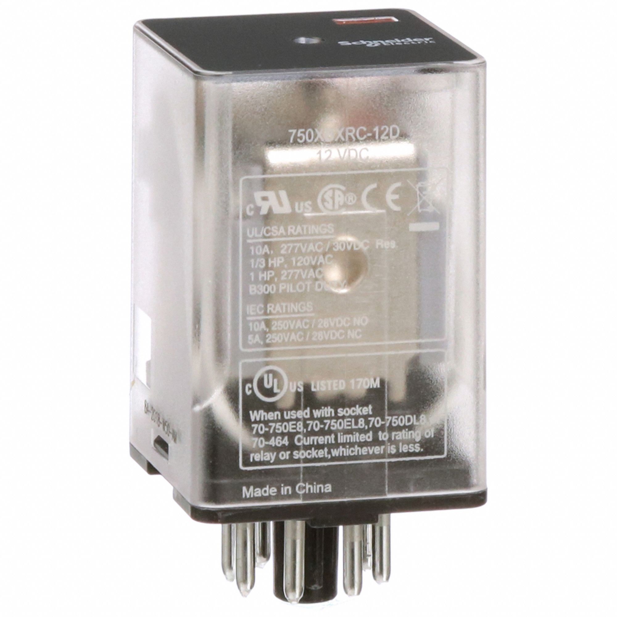RELAIS USAGE GENERAL, 12 V CC, OCTAL