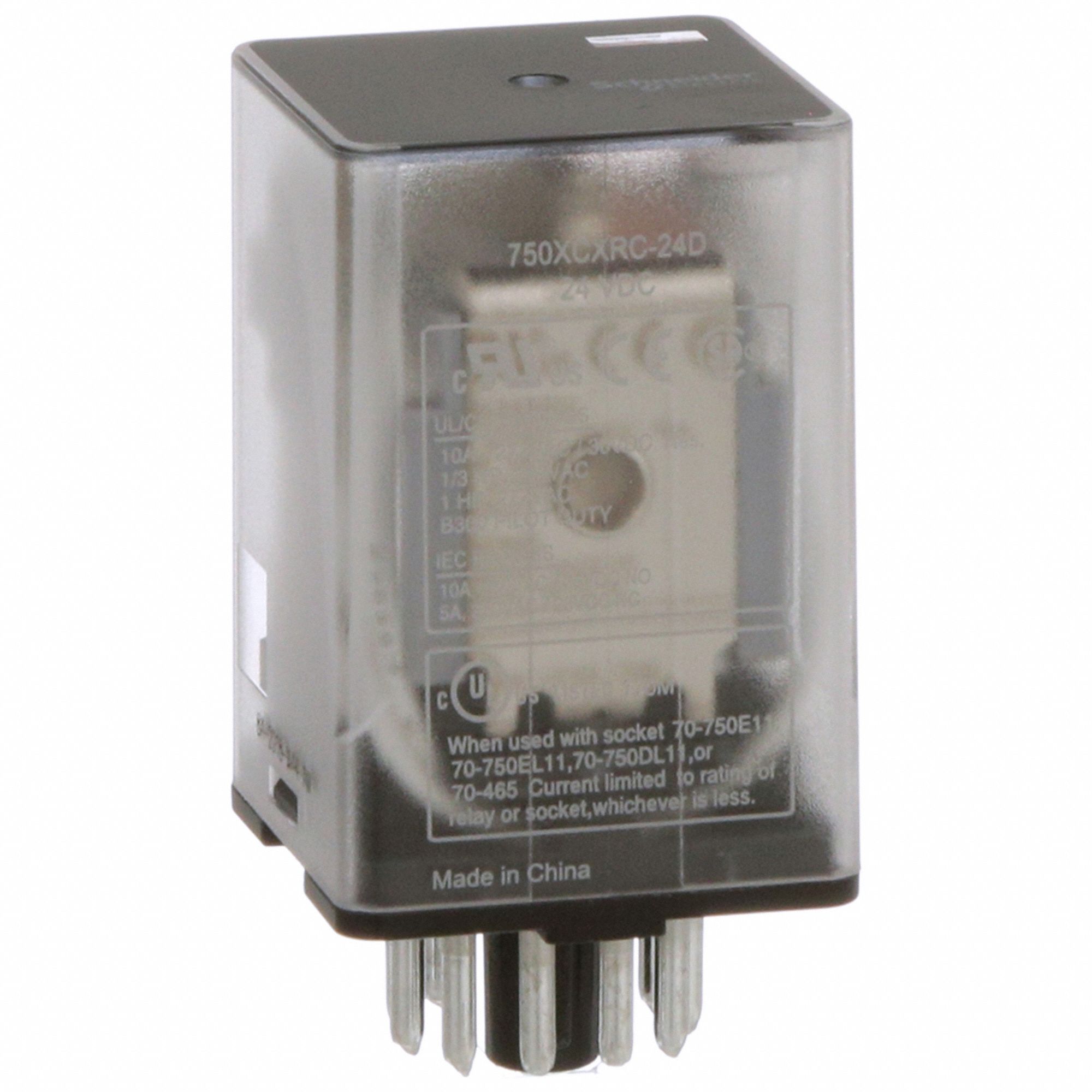 GENERAL PURPOSE RELAY, SOCKET MOUNTED, 10 A CURRENT RATING, 24V DC, 11 PINS/TERMINALS