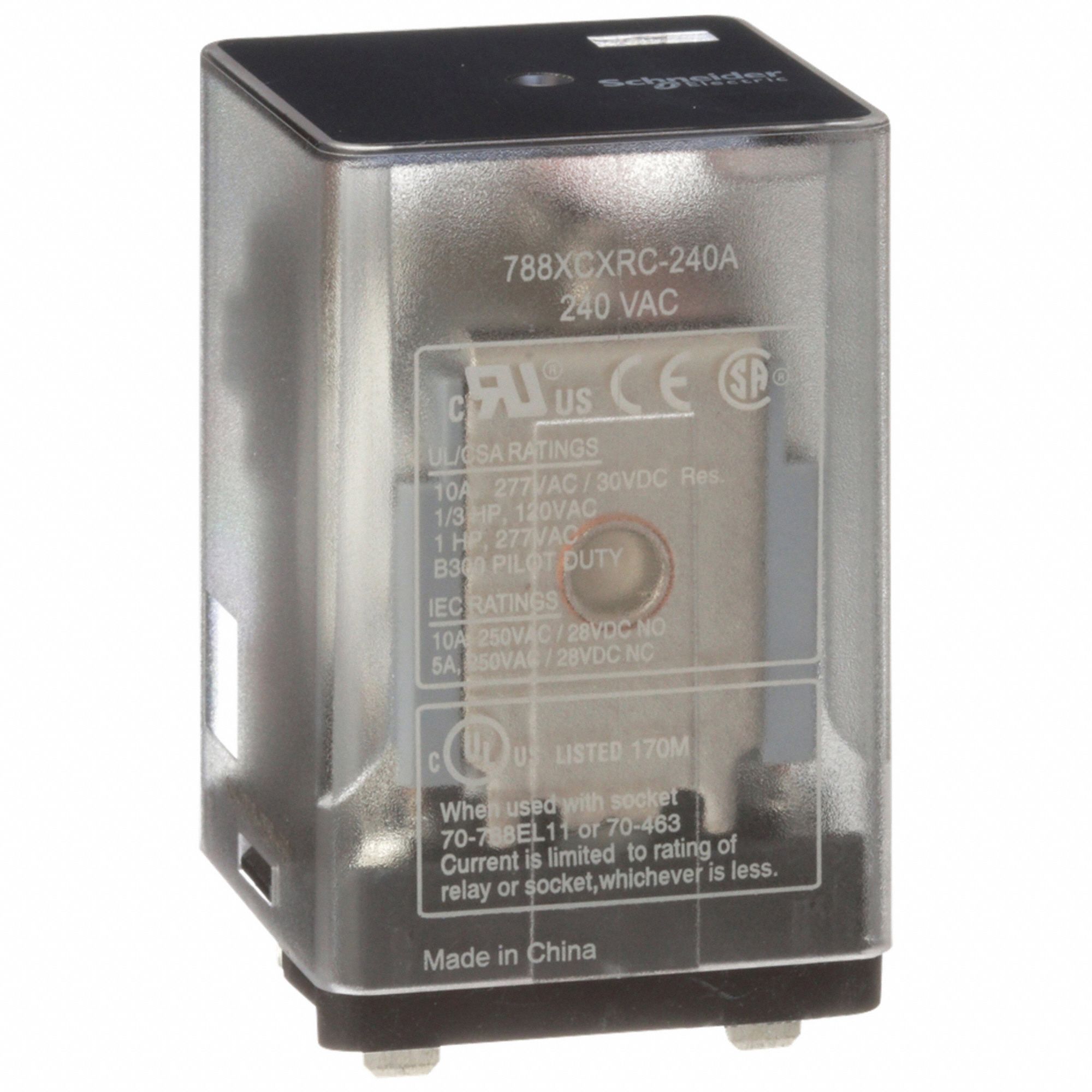 GENERAL PURPOSE RELAY, SOCKET MOUNTED, 10 A CURRENT RATING, 240V AC, 11 PINS/TERMINALS