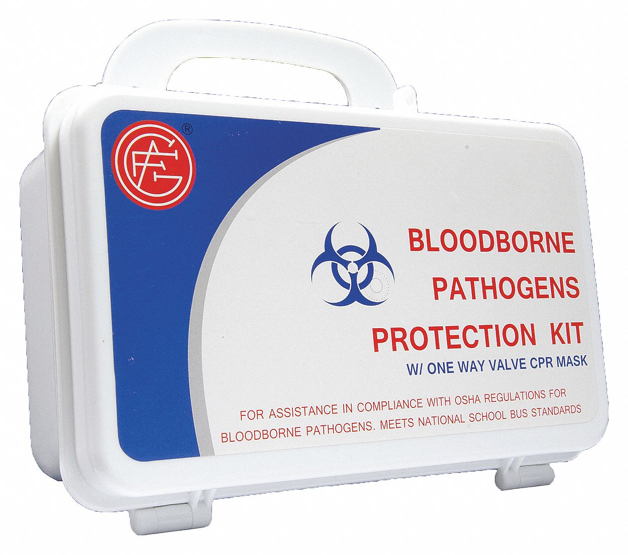 GENUINE FIRST AID Bloodborne Pathogens Protection Kit, Blue/White, 1 EA 35KT0799992313