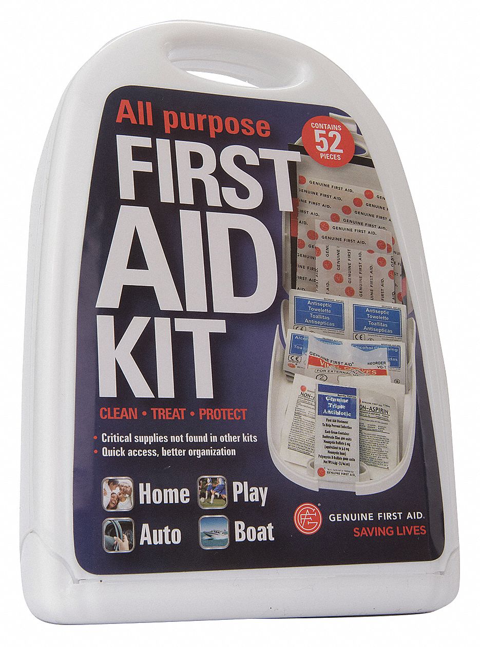 GRAINGER APPROVED First Aid Kit, Kit, Plastic, Industrial, 4 People ...