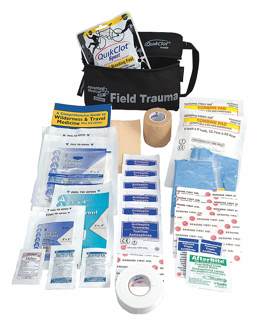 First Aid Kit: Adventure First Aid Series, 63 Components, Black