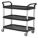 UTILITY CART WITH DEEP LIPPED PLASTIC SHELVES, 400 LB LOAD CAPACITY, BLACK