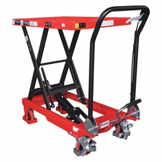 Dayton Manual Mobile Scissor Lift Table 660 Lb Load Capacity 32 In X