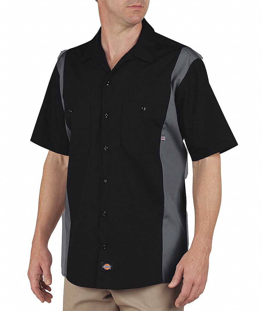 Work Shirt,Shrt Sleeve,Blk Charcoal,2XLT - Grainger