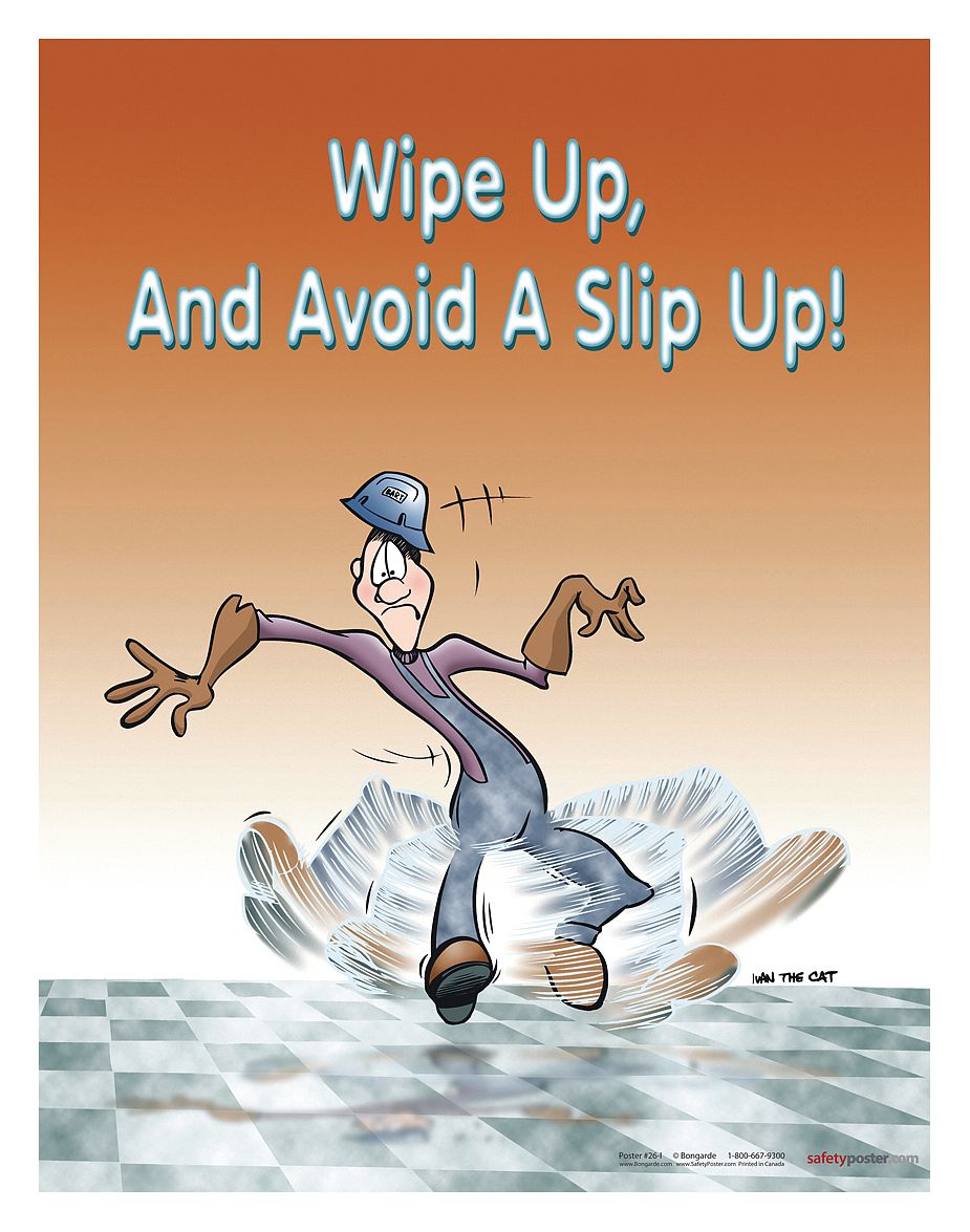 Safety Poster: 22 in x 17 in Nominal Sign Size, No Protective Coating, Write on Surface, English