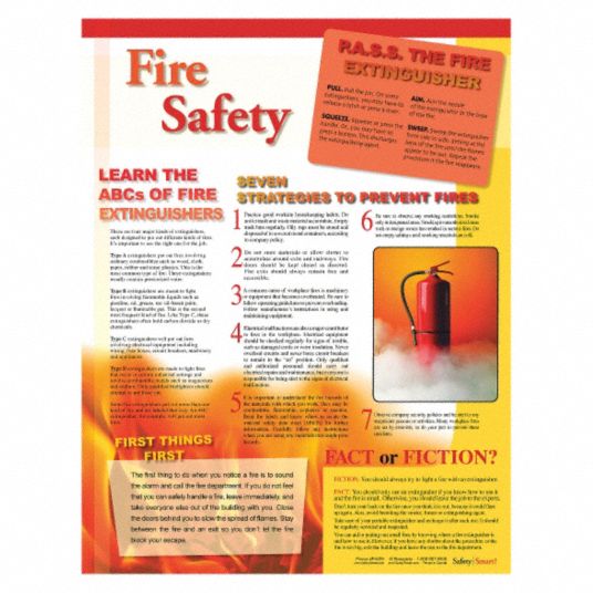 SAFETYPOSTER.COM Safety Poster, Safety Banner Legend Fire Safety, 22 in ...