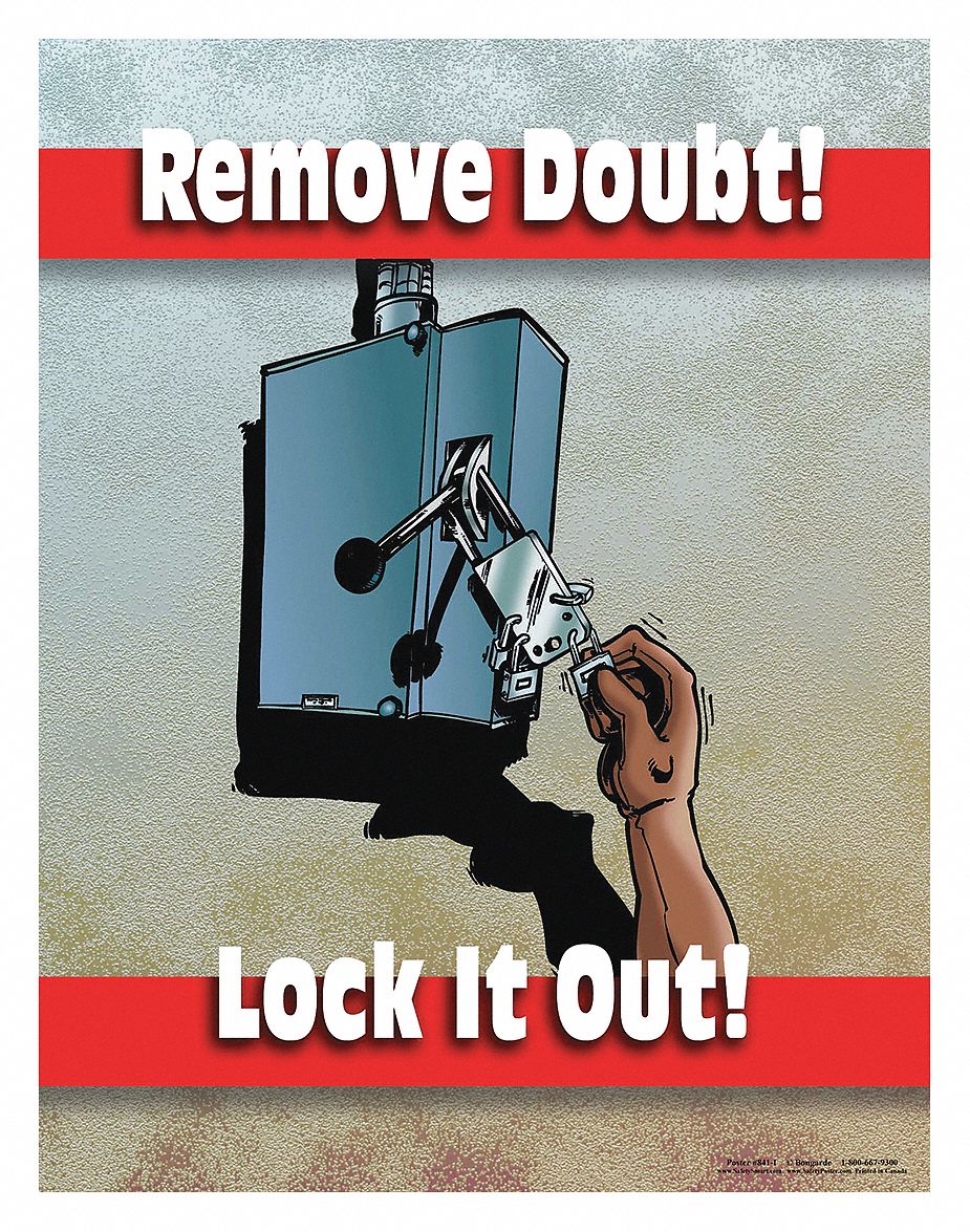 Safety Poster: 22 in x 17 in Nominal Sign Size, No Protective Coating, Write on Surface, English