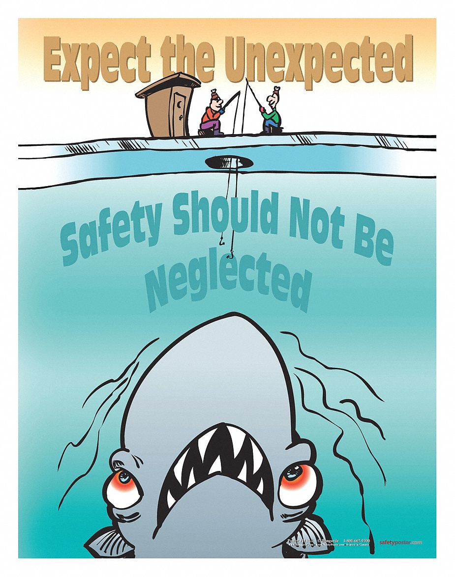 Safety Poster: 22 in x 17 in Nominal Sign Size, No Protective Coating, Write on Surface, English
