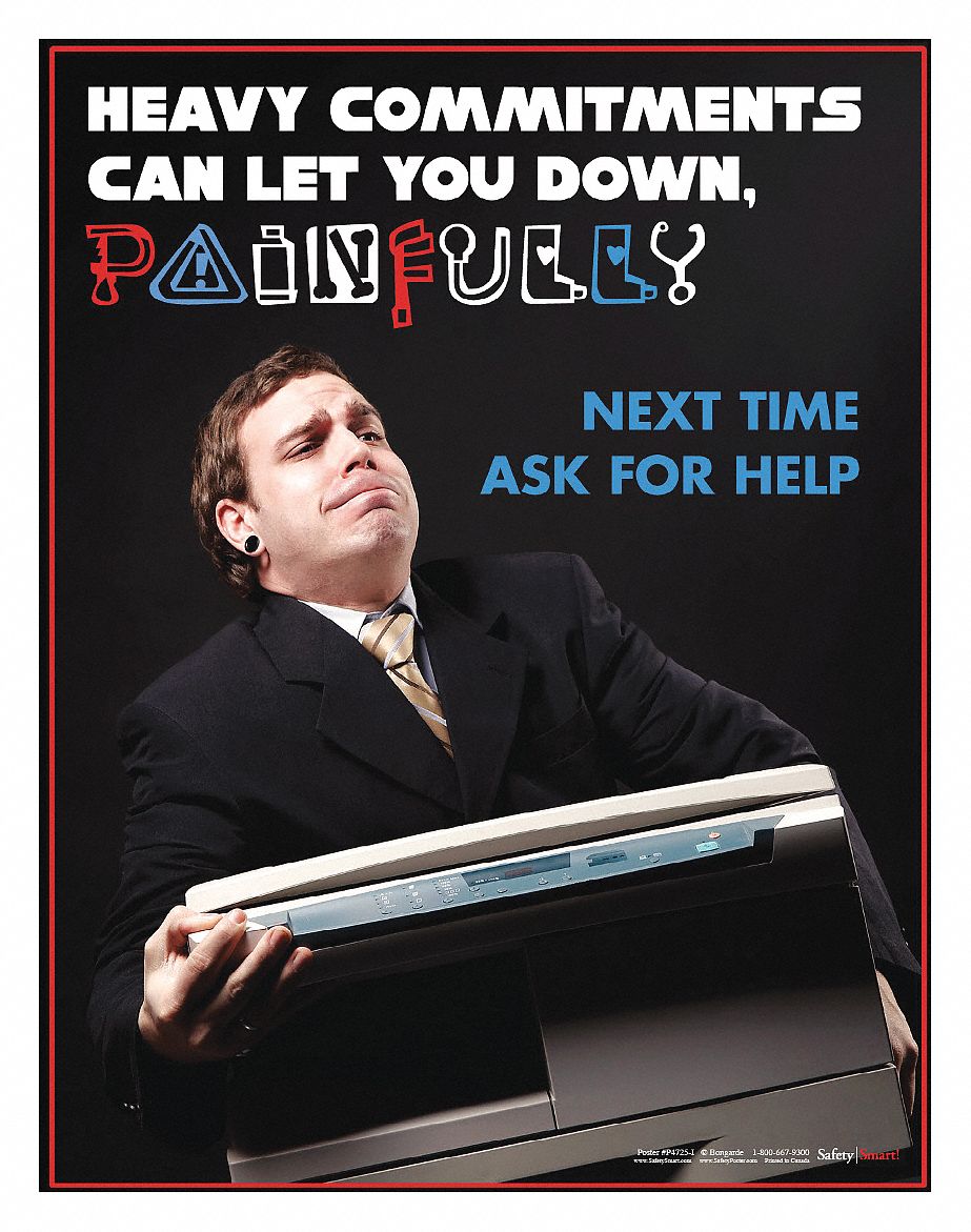 Safety Poster: 22 in x 17 in Nominal Sign Size, No Protective Coating, Write on Surface, English