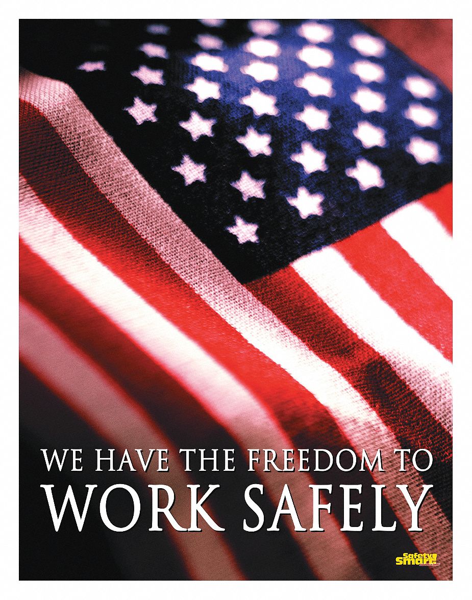 Safety Poster: 22 in x 17 in Nominal Sign Size, No Protective Coating, Write on Surface, English