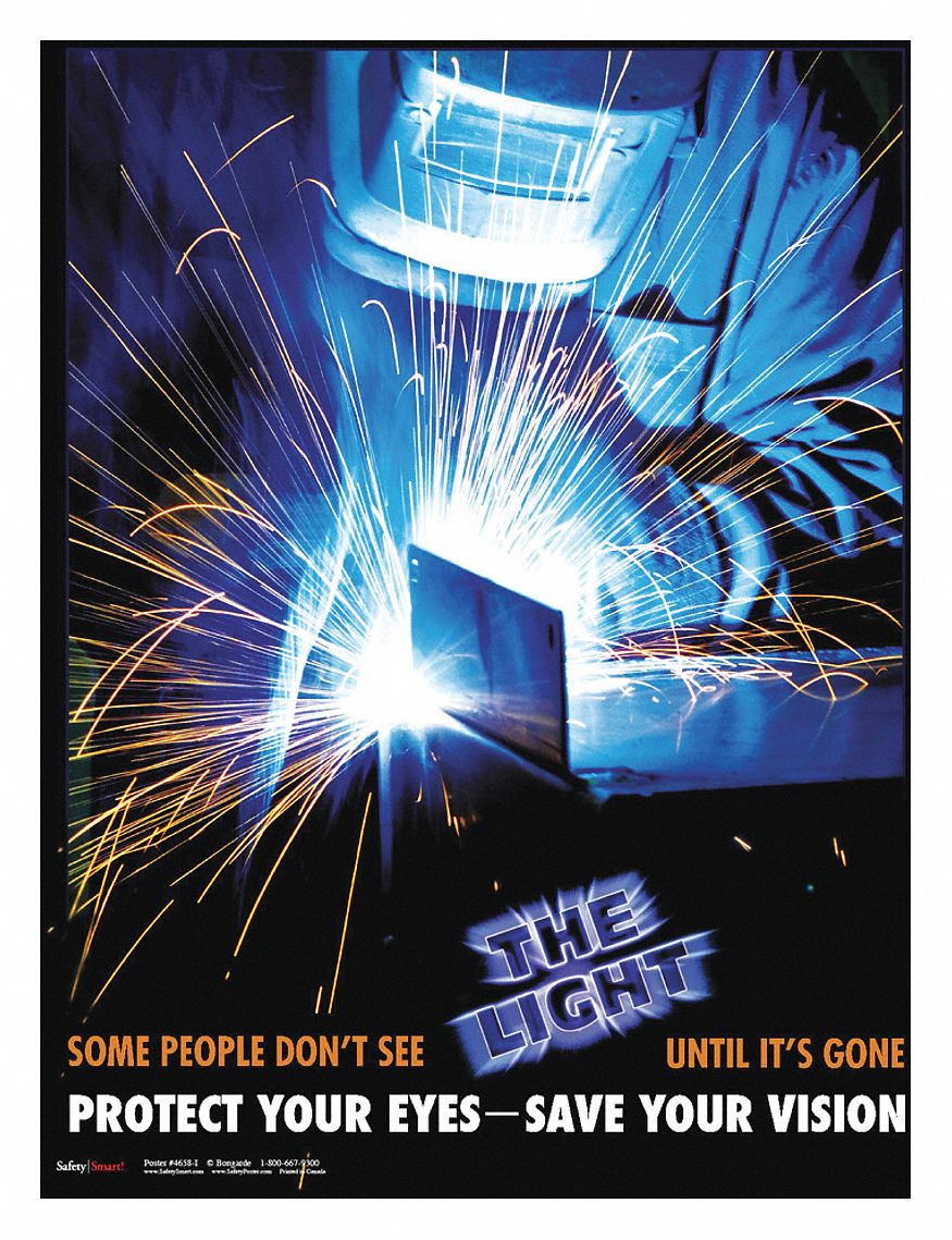 Safety Poster: 22 in x 17 in Nominal Sign Size, No Protective Coating, Write on Surface, English
