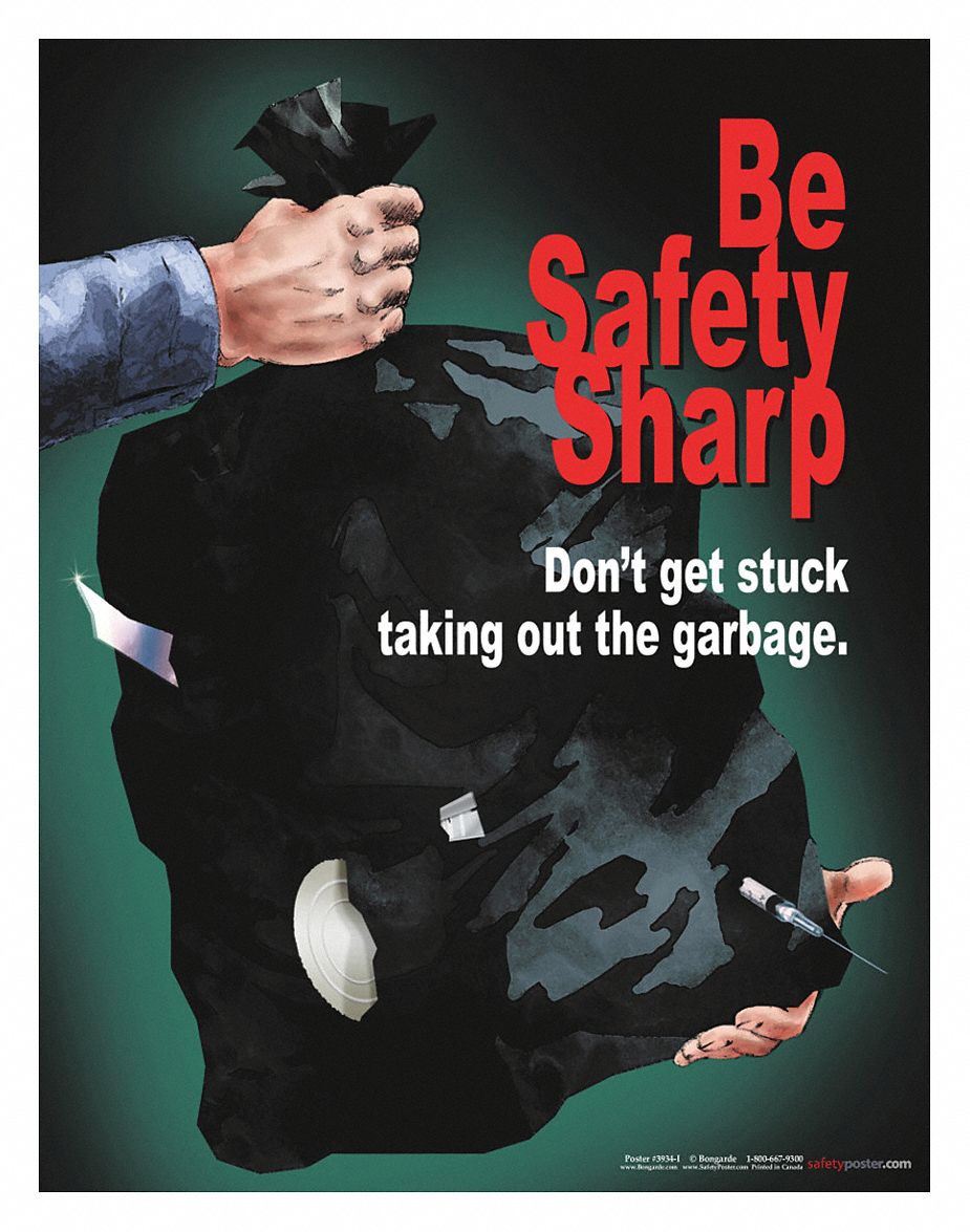 Safety Poster: 22 in x 17 in Nominal Sign Size, No Protective Coating, Write on Surface, English