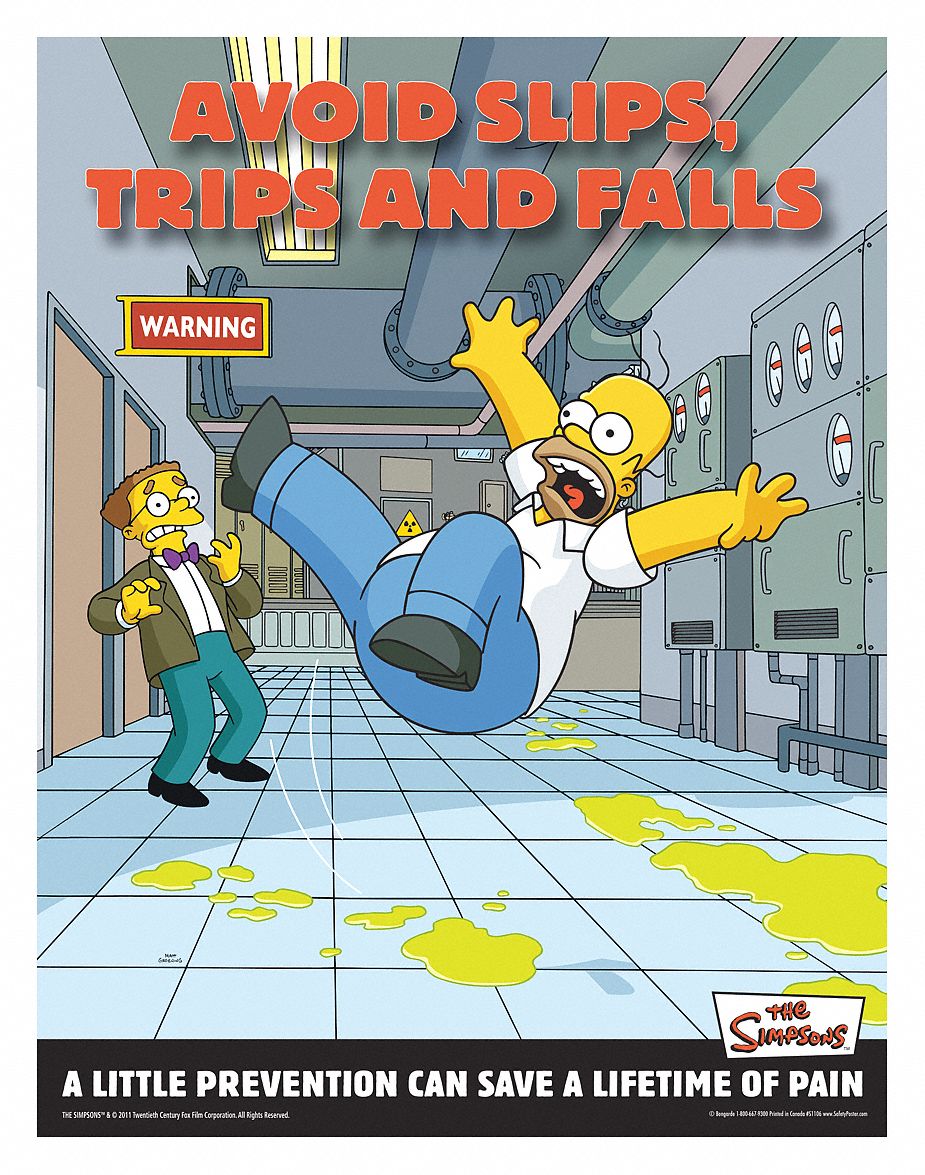 Safetyposter.com Simpsons Safety Poster, Safety Banner Legend Avoid 