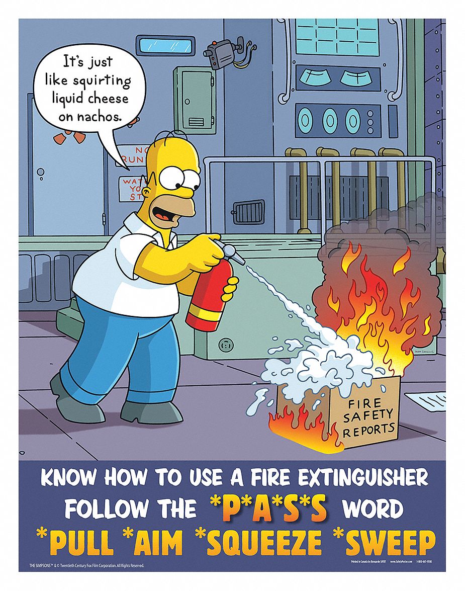 Safetypostercom Simpsons Safety Poster Safety Banner Legend Extintor ...