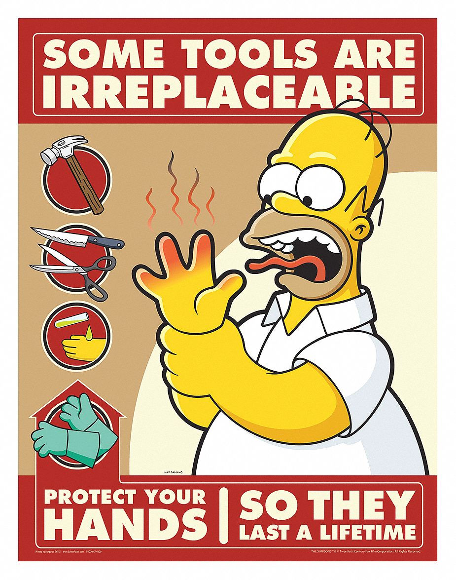 Safetyposter Com Simpsons Safety Poster 35lh84 S1114 Grainger - Gambaran