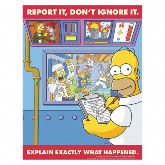 SAFETYPOSTER.COM Simpsons Safety Poster, English, 11 in x 17 in, 1 EA ...