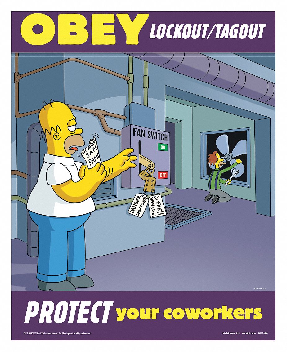 SAFETYPOSTER.COM Simpsons Safety Poster, Safety Banner Legend Obey ...