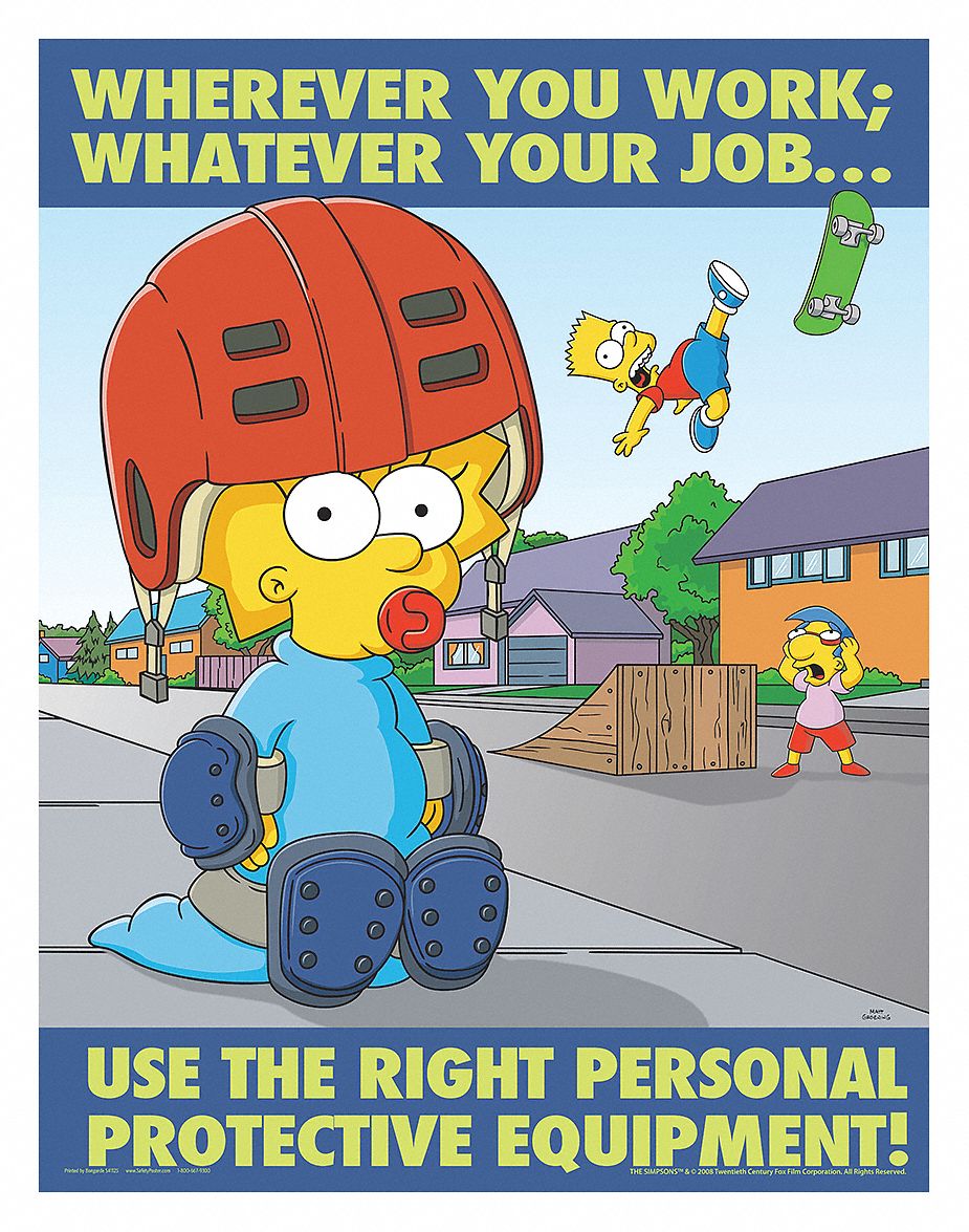 SAFETYPOSTER.COM Simpsons Safety Poster - 35LK66|S1125LWS ...