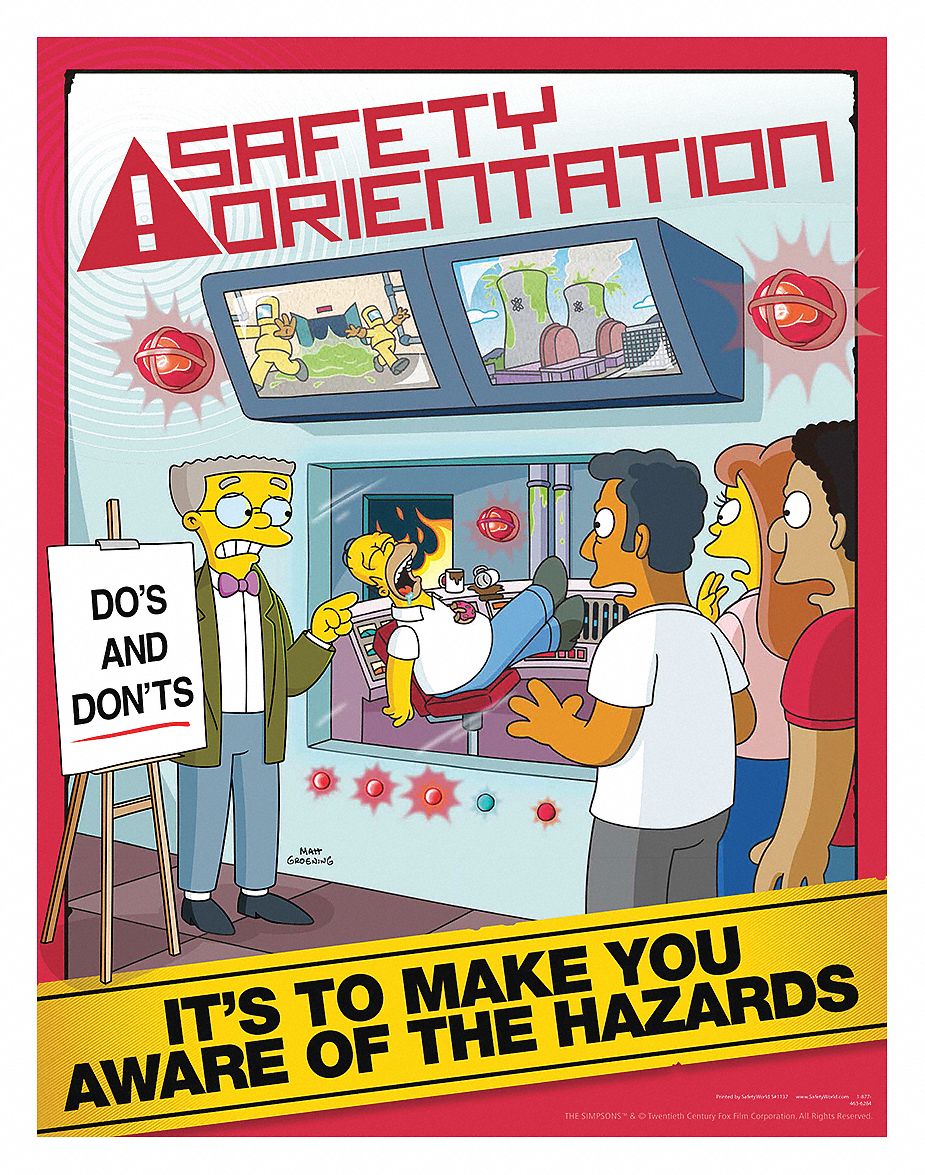 SAFETYPOSTER.COM Simpsons Safety Poster - 35LK68|S1137LWS - Grainger