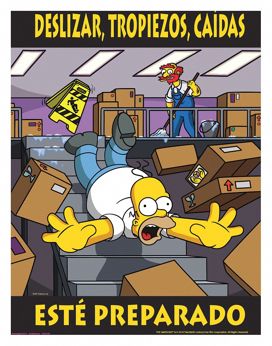 SAFETYPOSTER.COM Simpsons Safety Poster, Safety Banner Legend Caidas ...