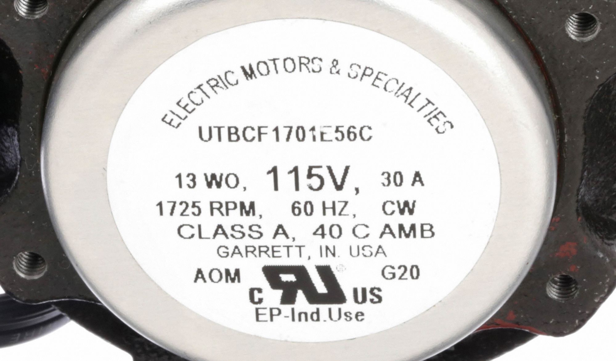 ELECTRIC MOTORS AND SPECIALTIES Unit Bearing Motor Cast Iron Frame