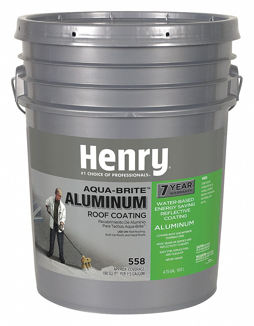 HENRY Aluminum Roof Coating, Silver, Matte, 5gal. 35LR67HE558018