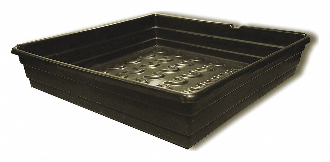 Drum Spill Deck: 27 in L x 28 in W, 17 gal Spill Capacity, Black