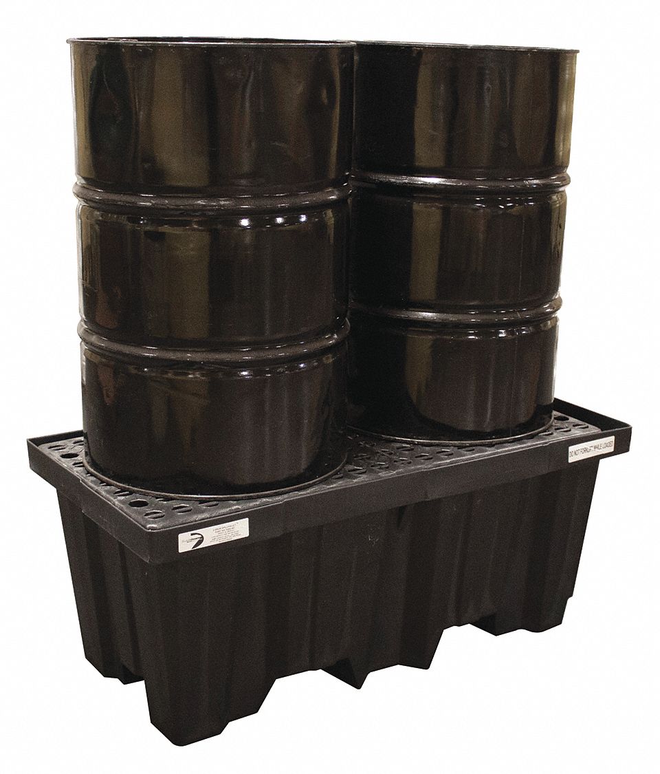 Nestable Spill Pallet,  66 gal Spill Capacity,  Polyethylene,  1,000 lb Load Capacity