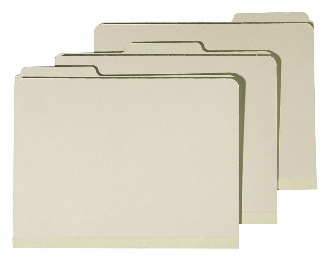 ABILITY ONE Letter Size File Folder, 1/3 Tab Cut, 9 3/8 in Height, 11 3