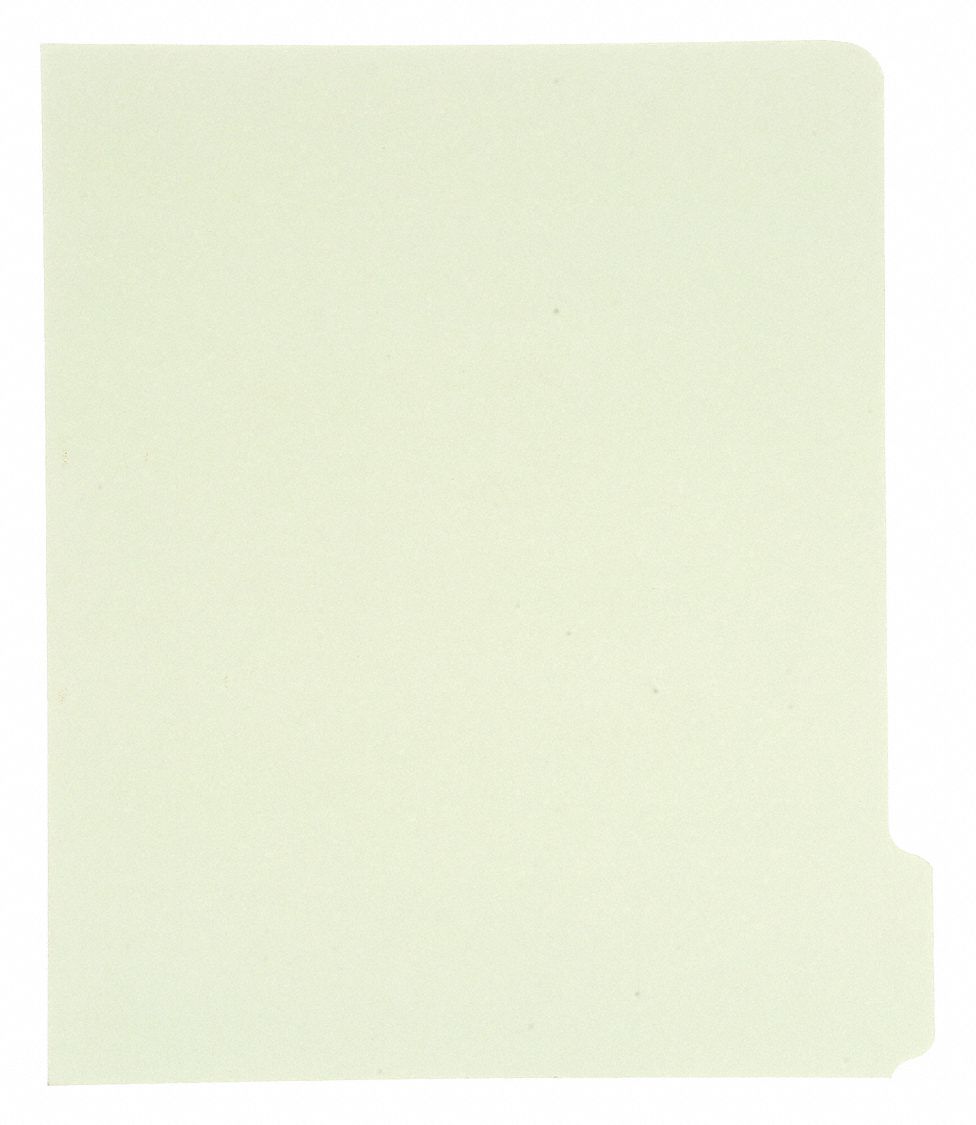 File Jacket: Pressboard, 8 1/2 in Ht, 11 in Wd, Green, 100 PK