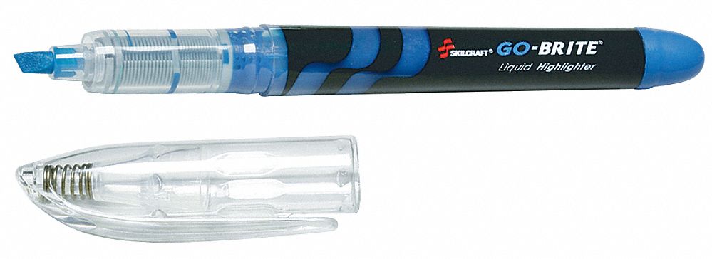 Highlighter Pen Stl Fluorescent Blue PK6