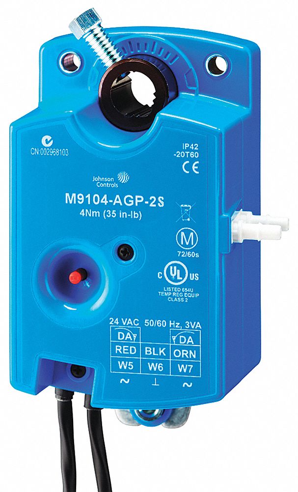 JOHNSON CONTROLS 2030V AC Floating Electric Actuator, 32° to 125°F, 35