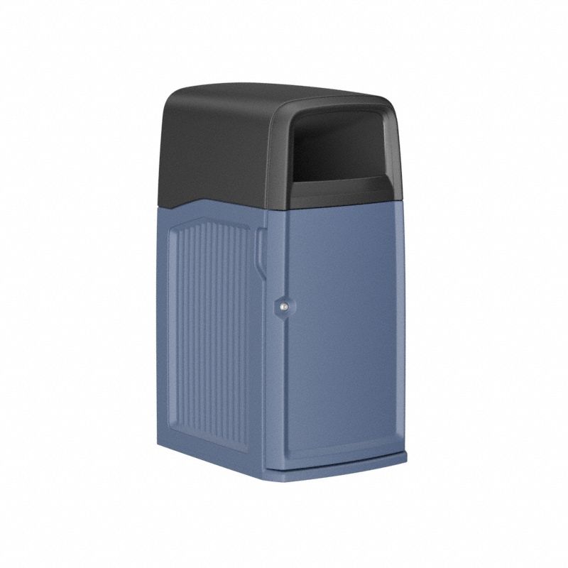 Safe Bin: Rectangular, 35 gal Container Capacity, Flat with Side Opening Top, Lockable, Blue