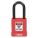 LOCKOUT PADLOCK, KEYED DIFFERENT, PLASTIC-COVERED ALUMINUM, STANDARD BODY, STEEL, RED