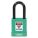 LOCKOUT PADLOCK, KEYED DIFFERENT, PLASTIC-COVERED ALUMINUM, STANDARD BODY, STEEL, GREEN