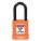 LOCKOUT PADLOCK, KEYED DIFFERENT, PLASTIC-COVERED ALUMINUM, STANDARD BODY, STEEL, ORANGE
