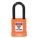 LOCKOUT PADLOCK, KEYED DIFFERENT, PLASTIC-COVERED ALUMINUM, STANDARD BODY, STEEL, ORANGE