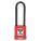 LOCKOUT PADLOCK, KEYED DIFFERENT, PLASTIC-COVERED ALUMINUM, STANDARD BODY, STEEL, EXTENDED, RED