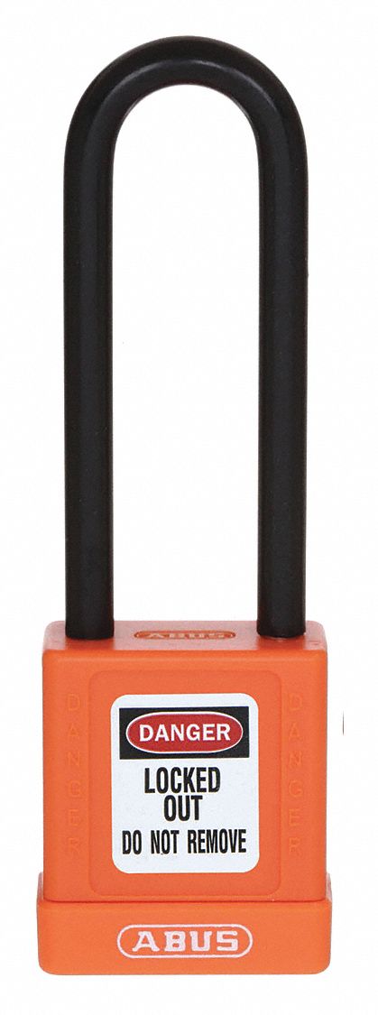 Lockout Padlock, KD, Orange, 3" H