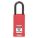 LOCKOUT PADLOCK, KEYED DIFFERENT, PLASTIC-COVERED ALUMINUM, LONG BODY, STEEL, STD, RED