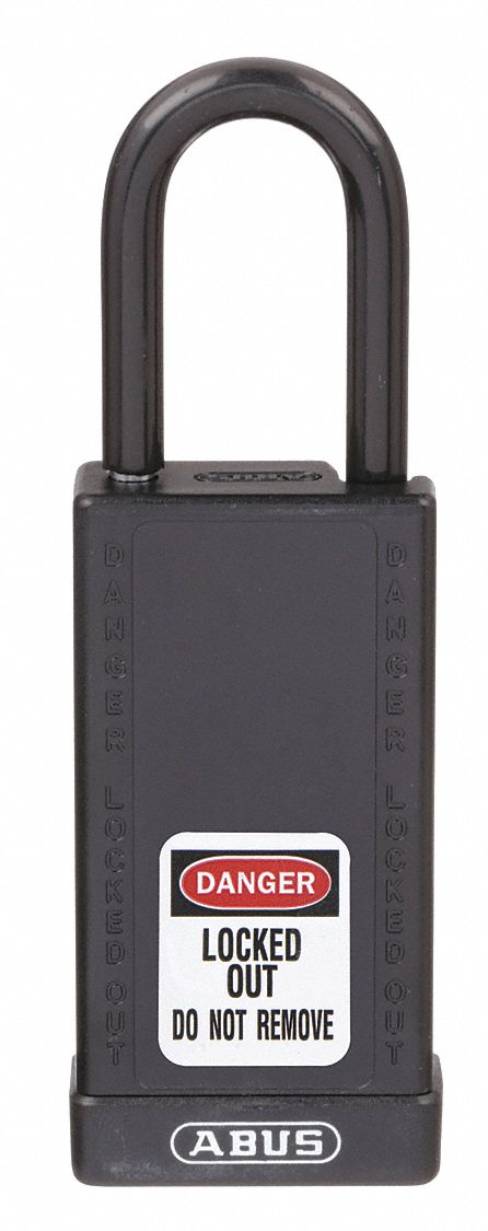 Lockout Padlock, KA, Black, 3"H