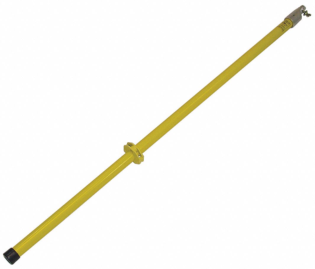Extension Hotstick: 500 kV Max. Volt Rating, Systems up to 500 kV, Fiberglass, Fixed Lg, Yellow