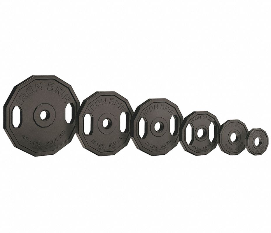 IRON GRIP Pesa,Serie Iron Grip,45 lb.,Negro, Mancuernas y Discos de