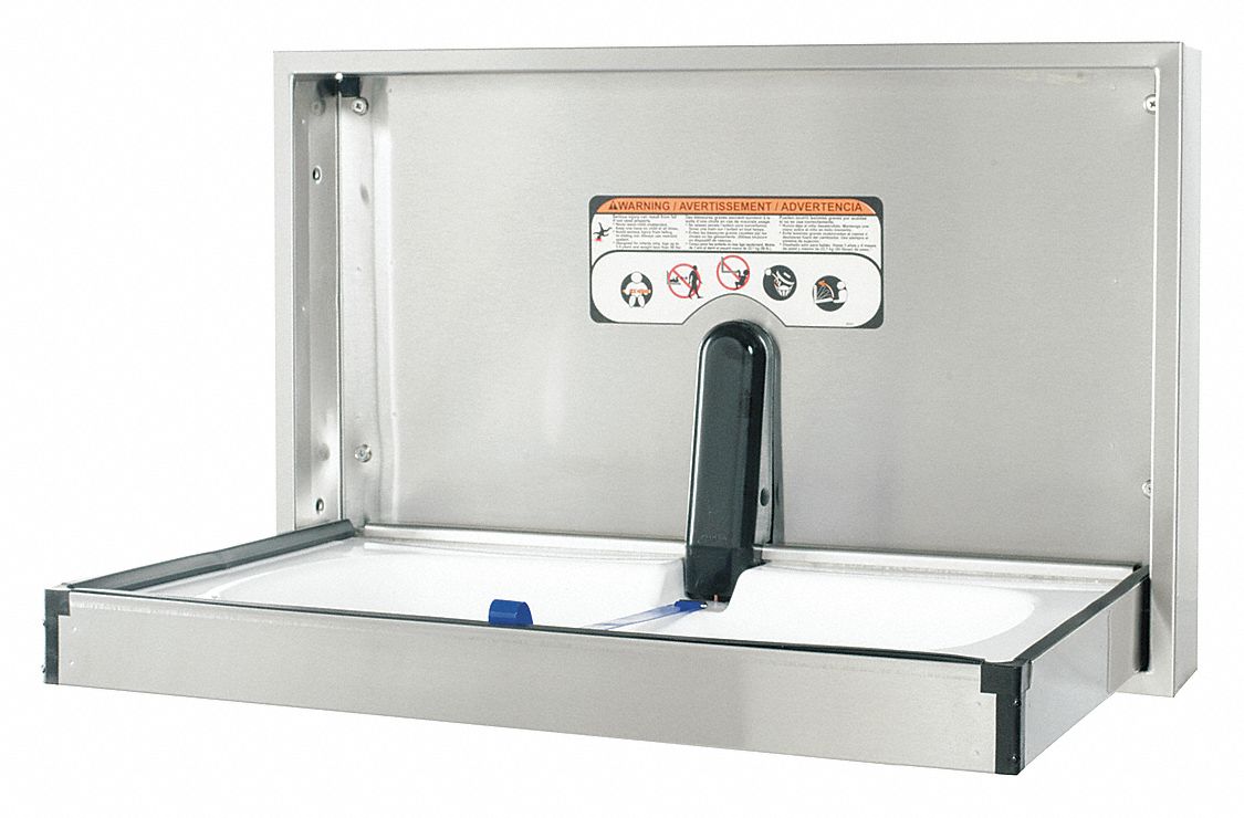 recessed stainless steel baby changing station