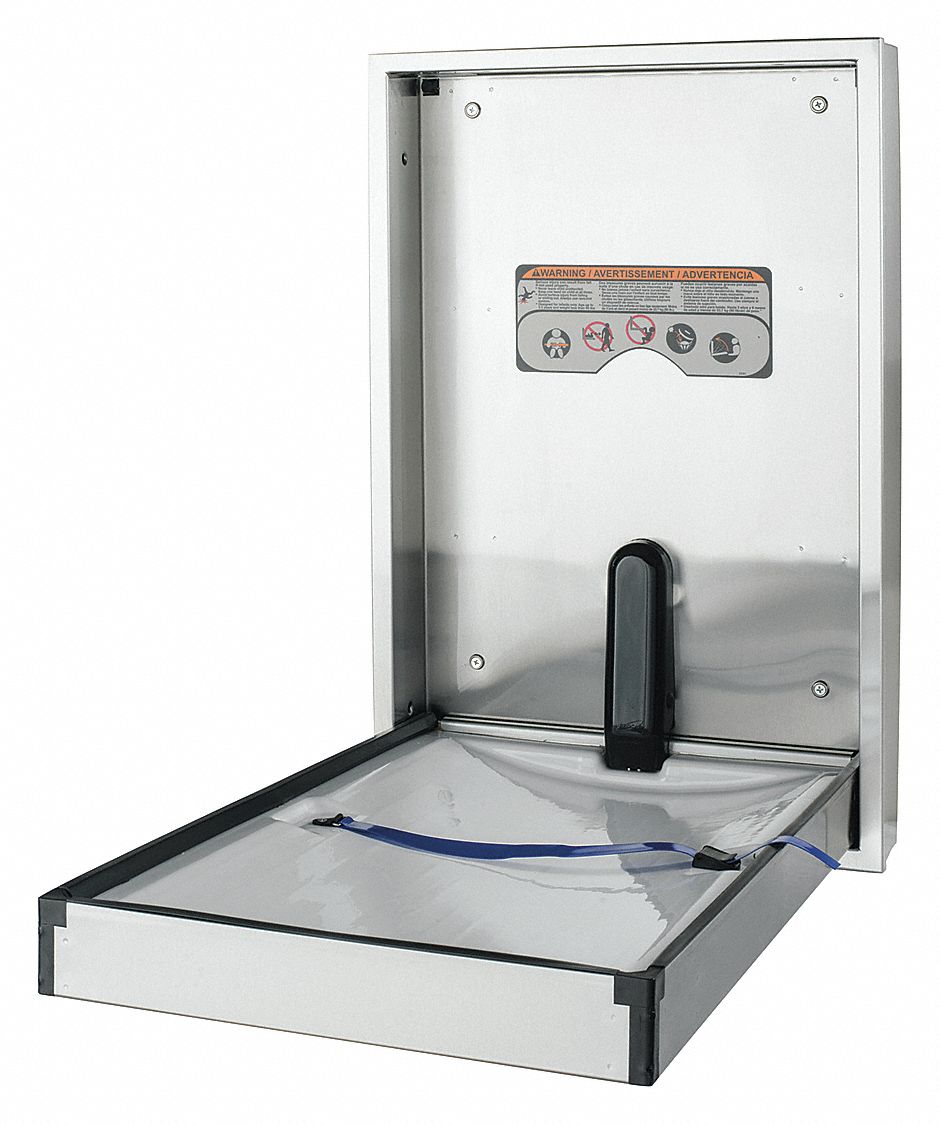 recessed stainless steel baby changing station